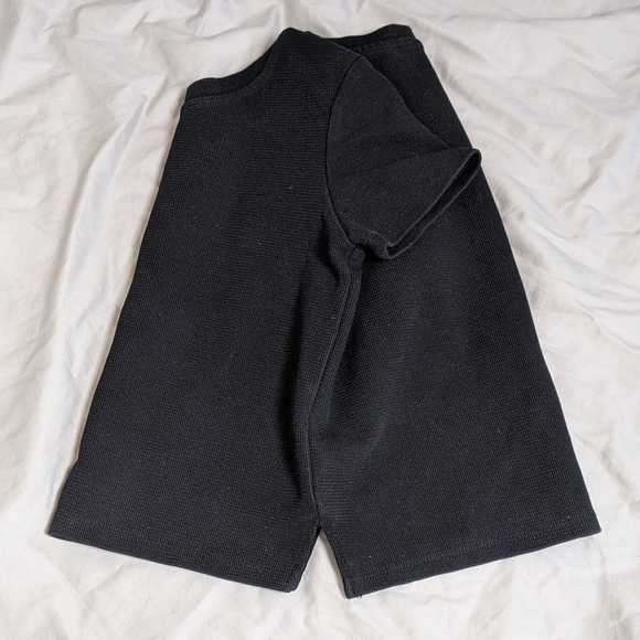 Crop Structured T-shirt Black - Picture 3 of 3